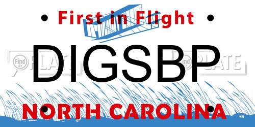 DIGSBP North Carolina License Plate