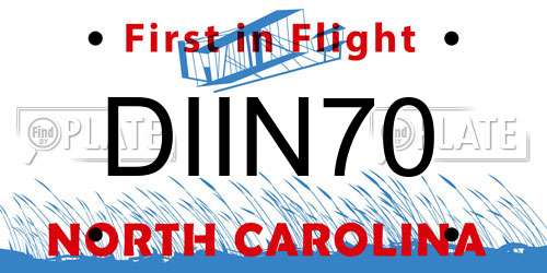 DIIN70 North Carolina License Plate