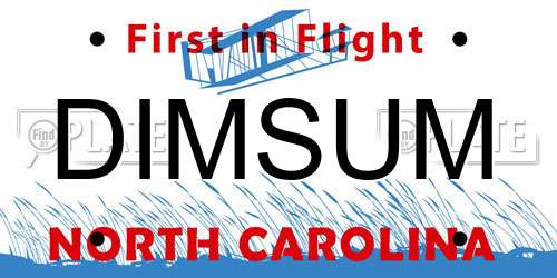 DIMSUM North Carolina License Plate
