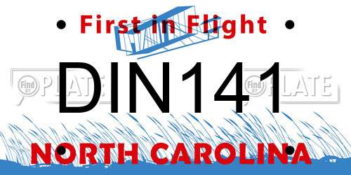 DIN141 North Carolina License Plate