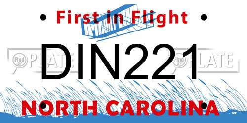 DIN221 North Carolina License Plate