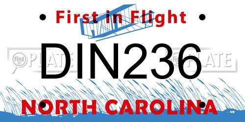 DIN236 North Carolina License Plate
