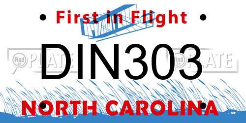 DIN303 North Carolina License Plate