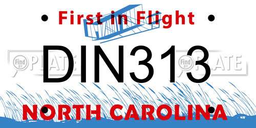 DIN313 North Carolina License Plate