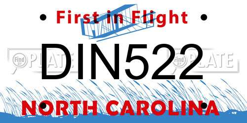 DIN522 North Carolina License Plate