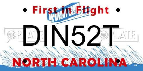 DIN52T North Carolina License Plate