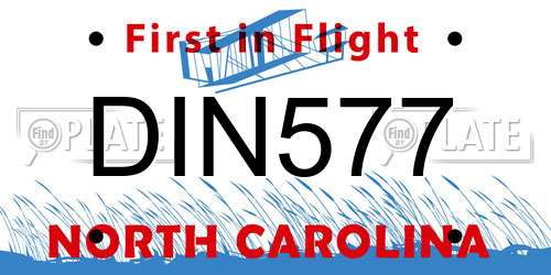 DIN577 North Carolina License Plate
