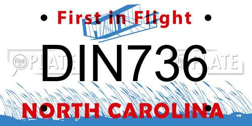 DIN736 North Carolina License Plate