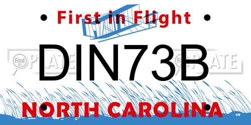 DIN73B North Carolina License Plate