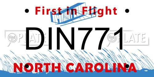 DIN771 North Carolina License Plate
