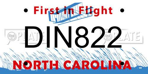 DIN822 North Carolina License Plate