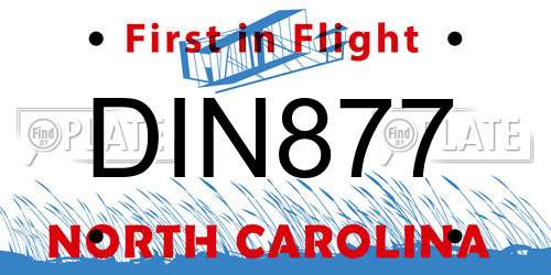 DIN877 North Carolina License Plate