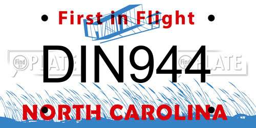 DIN944 North Carolina License Plate