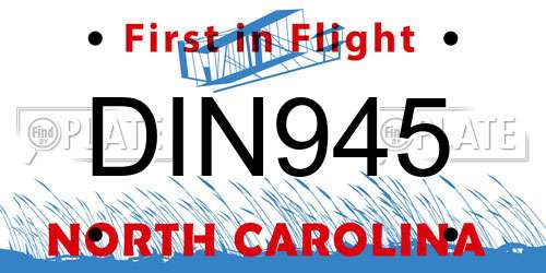 DIN945 North Carolina License Plate