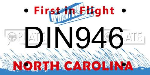 DIN946 North Carolina License Plate