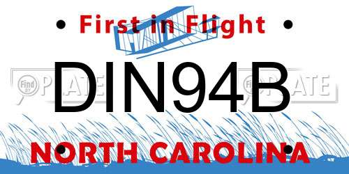 DIN94B North Carolina License Plate