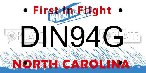 DIN94G North Carolina License Plate
