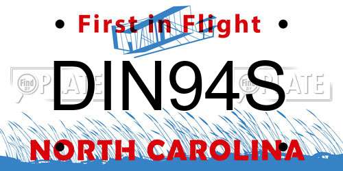 DIN94S North Carolina License Plate