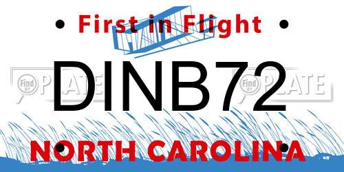 DINB72 North Carolina License Plate