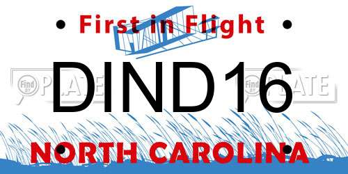 DIND16 North Carolina License Plate
