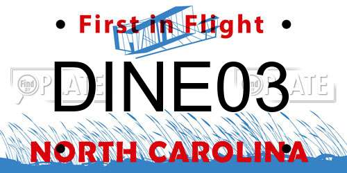 DINE03 North Carolina License Plate