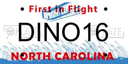 DINO16 North Carolina License Plate