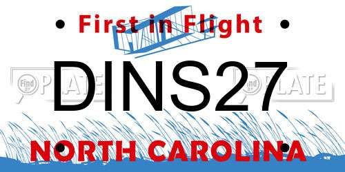 DINS27 North Carolina License Plate