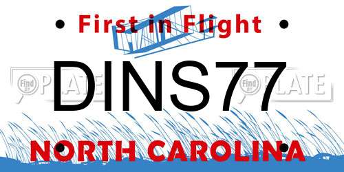 DINS77 North Carolina License Plate