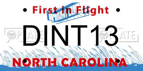 DINT13 North Carolina License Plate