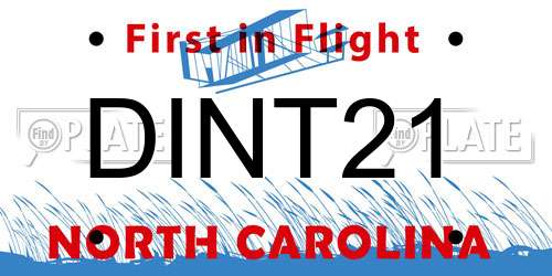 DINT21 North Carolina License Plate