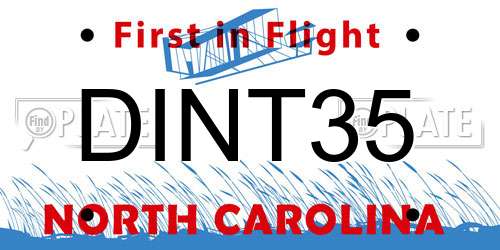 DINT35 North Carolina License Plate