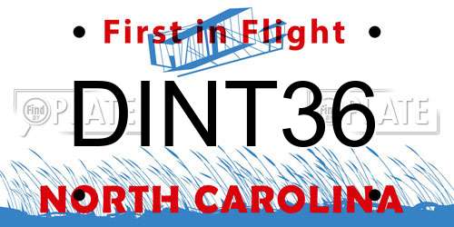DINT36 North Carolina License Plate