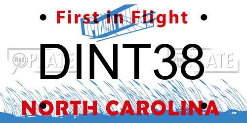 DINT38 North Carolina License Plate