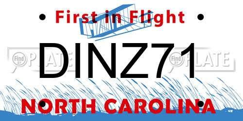 DINZ71 North Carolina License Plate