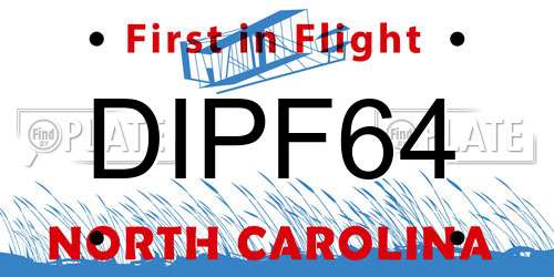DIPF64 North Carolina License Plate