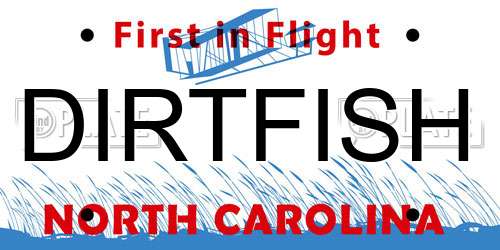 DIRTFISH North Carolina License Plate