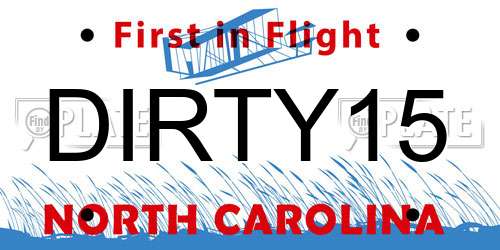 DIRTY15 North Carolina License Plate