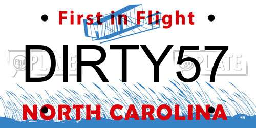 DIRTY57 North Carolina License Plate