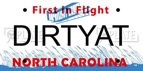 DIRTYAT North Carolina License Plate