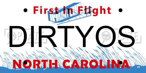 DIRTYOS North Carolina License Plate