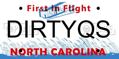 DIRTYQS North Carolina License Plate