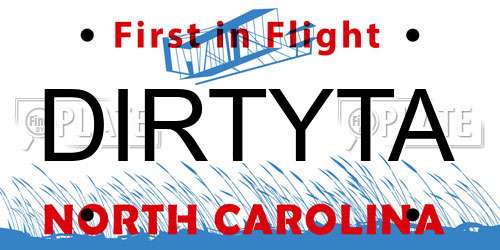 DIRTYTA North Carolina License Plate