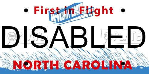 DISABLED North Carolina License Plate