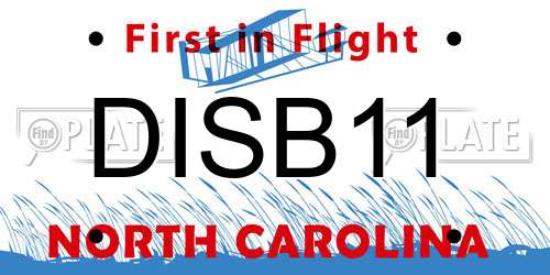 DISB11 North Carolina License Plate