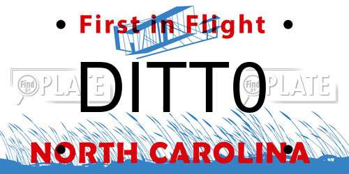 DITT0 North Carolina License Plate