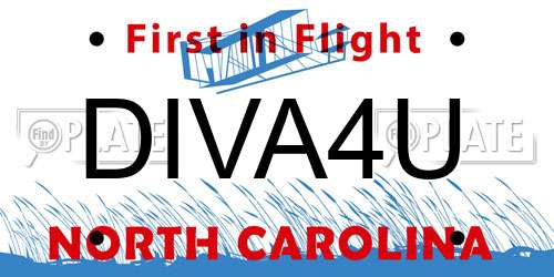 DIVA4U North Carolina License Plate
