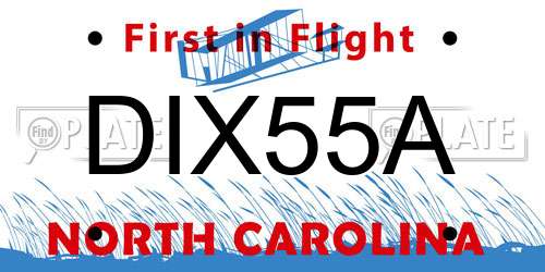 DIX55A North Carolina License Plate