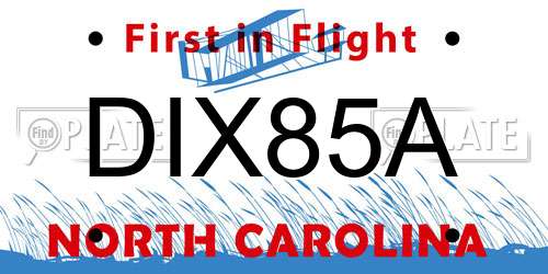 DIX85A North Carolina License Plate