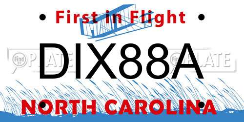 DIX88A North Carolina License Plate
