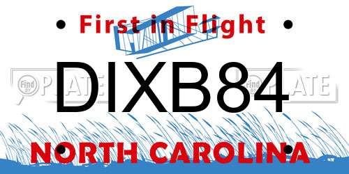 DIXB84 North Carolina License Plate